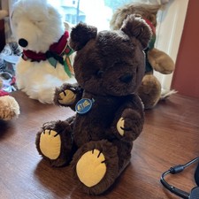 VTG Dakin 1981 JOINTED DARK BROWN TEDDY BEAR 11" Plush STUFFED ANIMAL W/TAG ls 