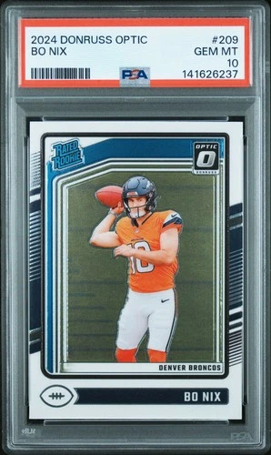 PSA 10 GEM MINT! 💎 2024 Optic BO NIX Rated Rookie #209 RC Broncos