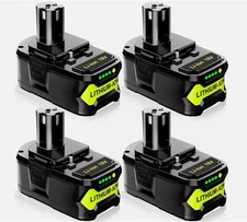 4Pack 8.0Ah Battery Replacement for Ryobi 18V Lithium ion Batteries P108 P122