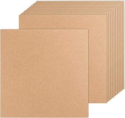 MDF Wood Boards 12x12x1/8 Inch Unfinished Blank Panels for DIY Crafts & Art
