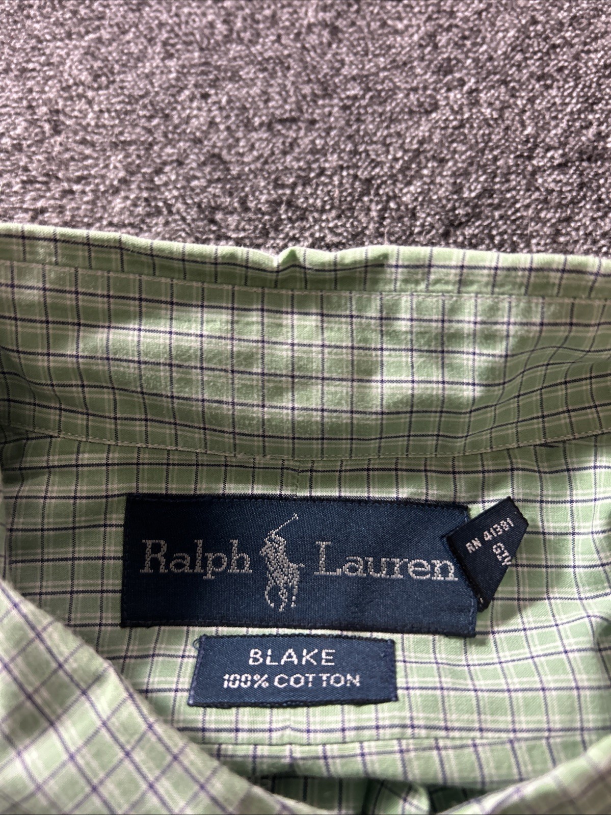 Polo Ralph Lauren Blake camicia uomo XL verde a quadri manica corta abbottonata pony