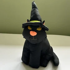 Vintage Halloween Black Witch Cat Stuffins INC. Decor Toy 17 Inches Tall