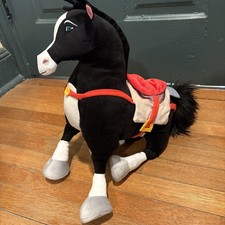 Disney Store Mulan's Horse Khan 16" Plush Saddle Black Stuffed Animal
