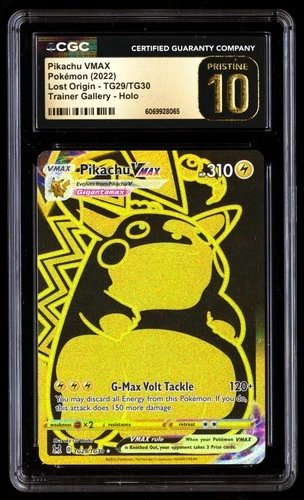 CGC 10 PRISTINE Pikachu Vmax TG29/TG30 Pokémon Lost Origin 2022 English