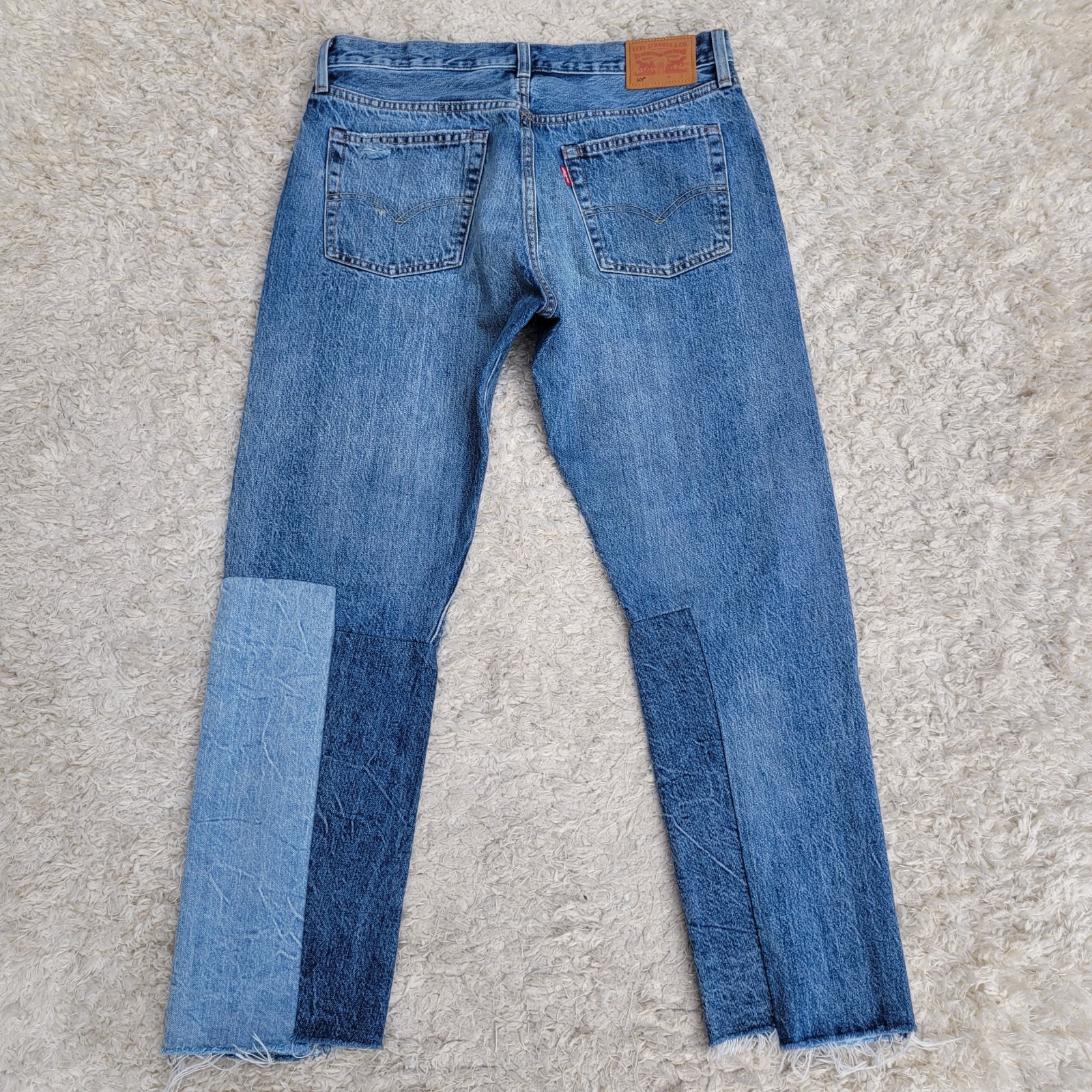 Levi Strauss 501 Button Fly Patchwork Ragged Land… - image 4