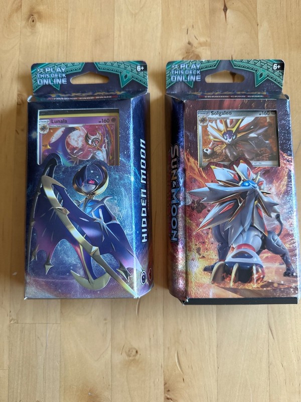 Pokemon Sun and Moon Guardians Rising Hidden Moon and Steel Sun Theme Decks