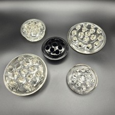 Lot 5 Vintage Glass Flower Frogs Clear Black Kenzan Floral Arranger Decor