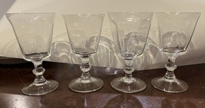 Lenox ANTIQUE Clear CRYSTAL  5 1/4” WINE GOBLETS Glasses Set Of 4