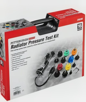 #ad Pittsburgh Automotive Radiator Pressure Test Kit with Box Manual 16 Pieces NWT $48.99