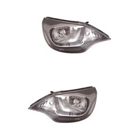 Halogen Scheinwerfer Set Links & Rechts H4 Schwarz FüR KIA Rio III Stufenheck