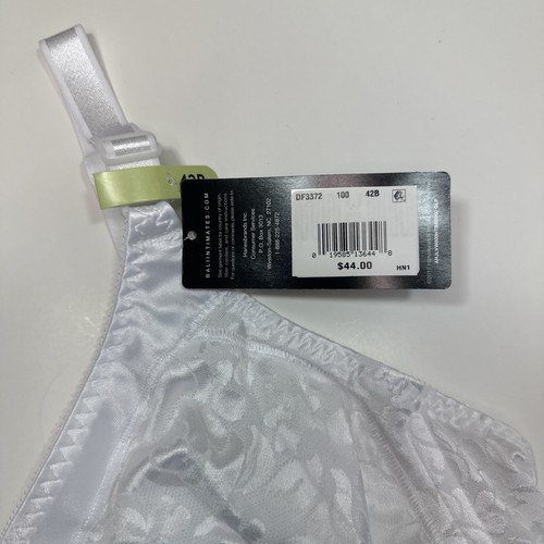 Bali Women's Double Support Spa Closure Wirefree Bra DF3372 White 42B NEW - Picture 5 of 7