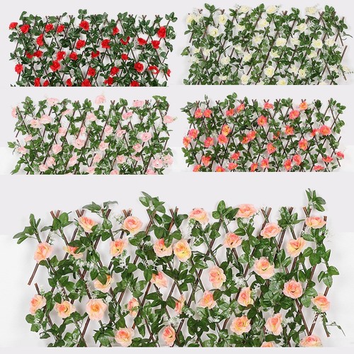 Haus Garten Holz Wand Rankgitter ausziehbar Blume Pflanze Kletterzaun 40cm*20cm