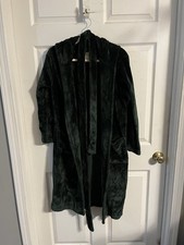 Rongtai Women's Green Fleece Hooded Bath Robe w/Belt  2 Front Pockets Size Smal