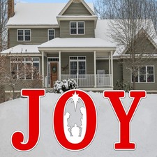 Large JOY Letters Nativity Scene Christmas Classic Yard Sign for Home Decor a...