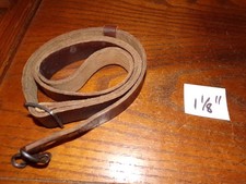 Romanian dark reddish brown leather military sling with keeper used dated 1966