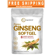 Micro Ingredients Red Panax Ginseng Supplement 6000mg, 300 Softgels High Potency