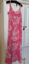 NWT Vince Camuto Coral Pink And White Maxi Strappy Dress Size M Retai $89