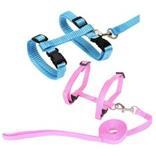 2 Pcs Adjustable Bunny Rabbit Harness with Leash Cat Puppy Walking Harness Leash
