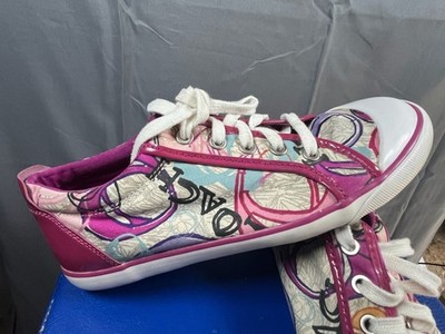 COACH Barret Poppy Love Design Fuchsia Pink Patent Leather Trim Y2K VTG  Casual