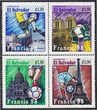 El Salvador 1344/47 1998 Coupe Du Monde De Football FRANCE 98 MNH