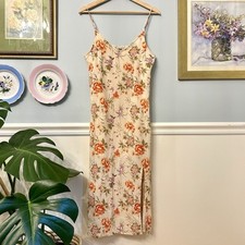 American Eagle Sleeveless Midi Dress Small Butter Yellow Feminine Floral Resort