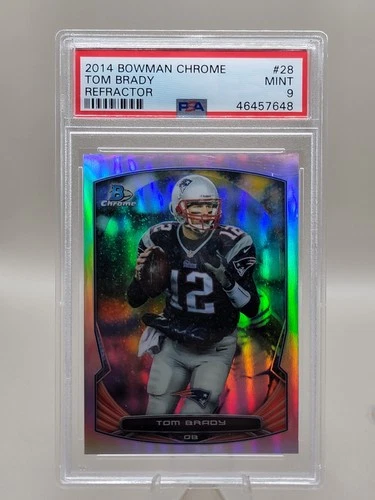 Topps 2014 Bowman Chrome Tom Brady Refractor #28 PSA 9 New England Patriots