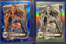 Lola Vice WWE Card Lot (2) Topps Chrome Blue Sapphire Parallel + B&W Base 🔥