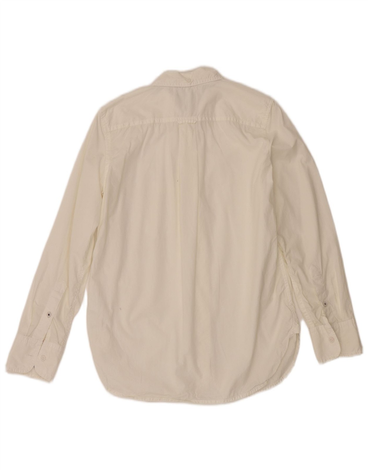 J. CREW Womens Classic Longline Loose Fit Shirt US 2 XS Off White Cotton BJ25 thumbnail 2