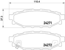 Bremsbelagsatz hinten BREMBO P 78 020 SUBARU XV 2.0 D AWD (GPD)