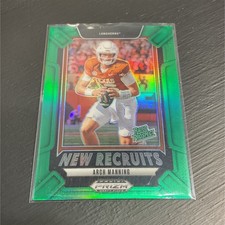 2025 Panini Prizm Draft Picks - Green Prizm New Recruits Arch Manning #22 Texas