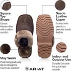 ARIAT Womens Suede Leather Slippers Plush Collar Chocolate Brown Size 11 New — photo 2
