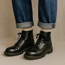 Vintage B.F. Goodrich Black Leather Work Boots USA Oil Resistant 8.5-9 Oil 50s