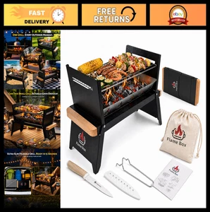 Grille de charbon portable - Pliage ultra-mince BBQ pour le Camping, Voyage & Extérieur