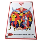Vintage Conoco Gasoline Sign - X-Men Comics Action Figure Porcelain Pump Sign