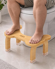 taburete de bambu para inodoro de 8 pulgadas soporta 350 libras para los adultos