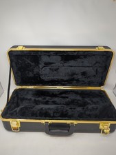 BACH Trumpet CASE ONLY Made In USA, Black + Gold Hard Case W/ Black Adj Straps