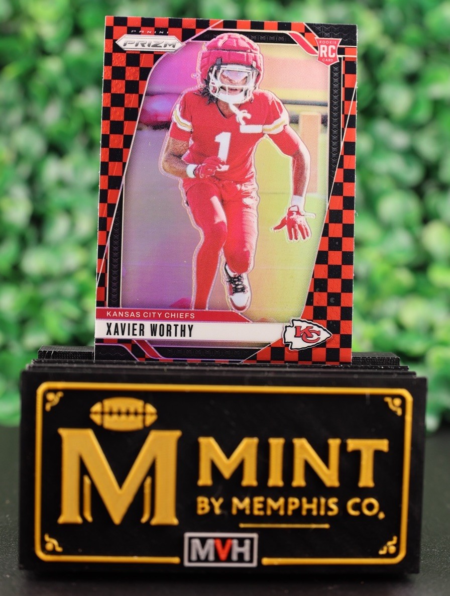 Xavier Worthy 2024 Panini Prizm #399 Black and Red Checker Chiefs RC SSP