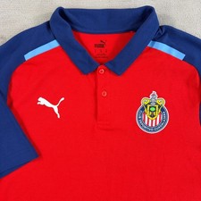 Polo informal Puma Chivas 2023-24 para hombre XL rojo/chaquetón/azul eléctrico nuevo sin etiquetas