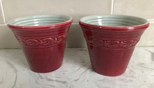 Red Wing Pottery Planter Flared Feather Leaf Band