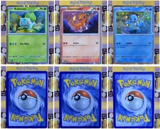 Pokemon Bulbasaur 046 Charmander 047 Squirtle 048 Black Star Promo Cosmos Holo