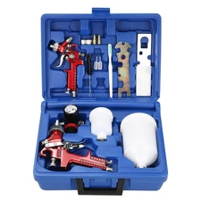 HVLP Air Gravity Spray Gun Set, 2Pcs Sprayer Paint Gun with 0.8mm 150ml&1.4mm...