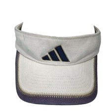 Adidas Visor Hat White Blue One Size Cotton Strapback Embroidered Adjustable
