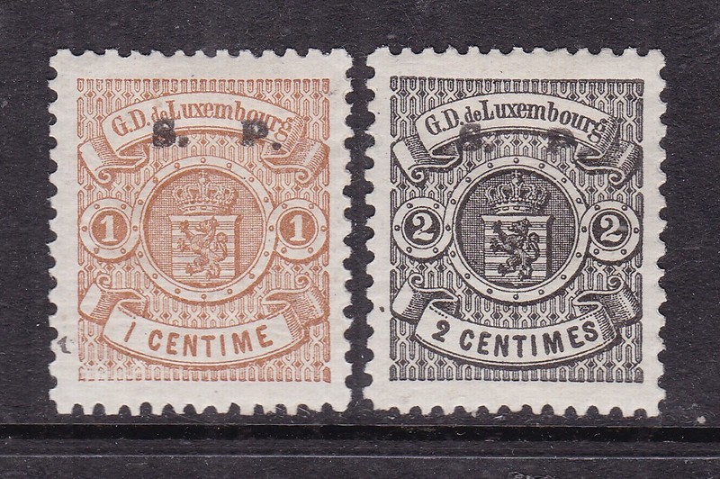 LUXEMBOURG  ^^^^ 1881 x2  RARER     CLASSIC  OFFICIALS( Harlem) @x xdco2251lux52