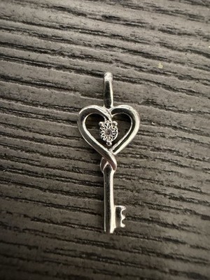 Sterling Silber 925 Herz Schlüssel Anhänger Halskette Charm ohne Stein Silber Liebe Motiv