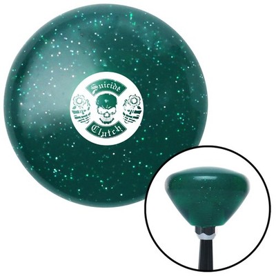 White Suicide Clutch Green Retro Metal Flake Shift Knob w/ M16x1.5 Insert Auto