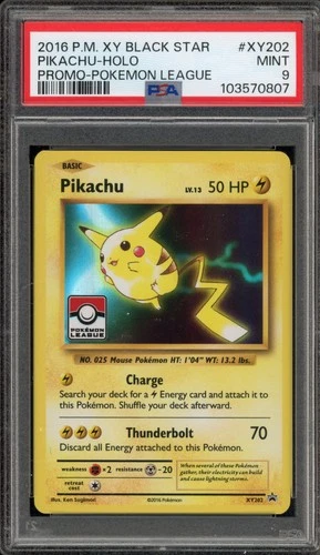 Pokemon Pikachu Pokemon League Black Star Holo Promo XY202 PSA 9 Mint