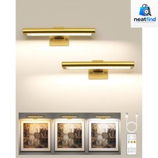 2400mAh Wireless Rechargeable Gold Picture Light with Remote  Timer - 7.87 Inch