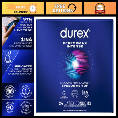 Delay Lubricant Ribbed & Dotted Latex Condoms for Men - 24 Count Pack