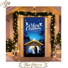 Elegant 71x35 Nativity Christmas Door Cover   Jesus Holy Night Decor