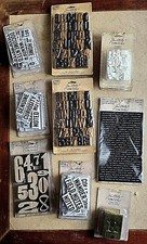 Tim Holtz idea-ology LETTERS, NUMBERS, WORDS, blocks, stencils, brads, bands  
